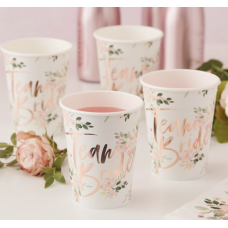 Hot and Cold Disposable Cups - Team Bride Floral